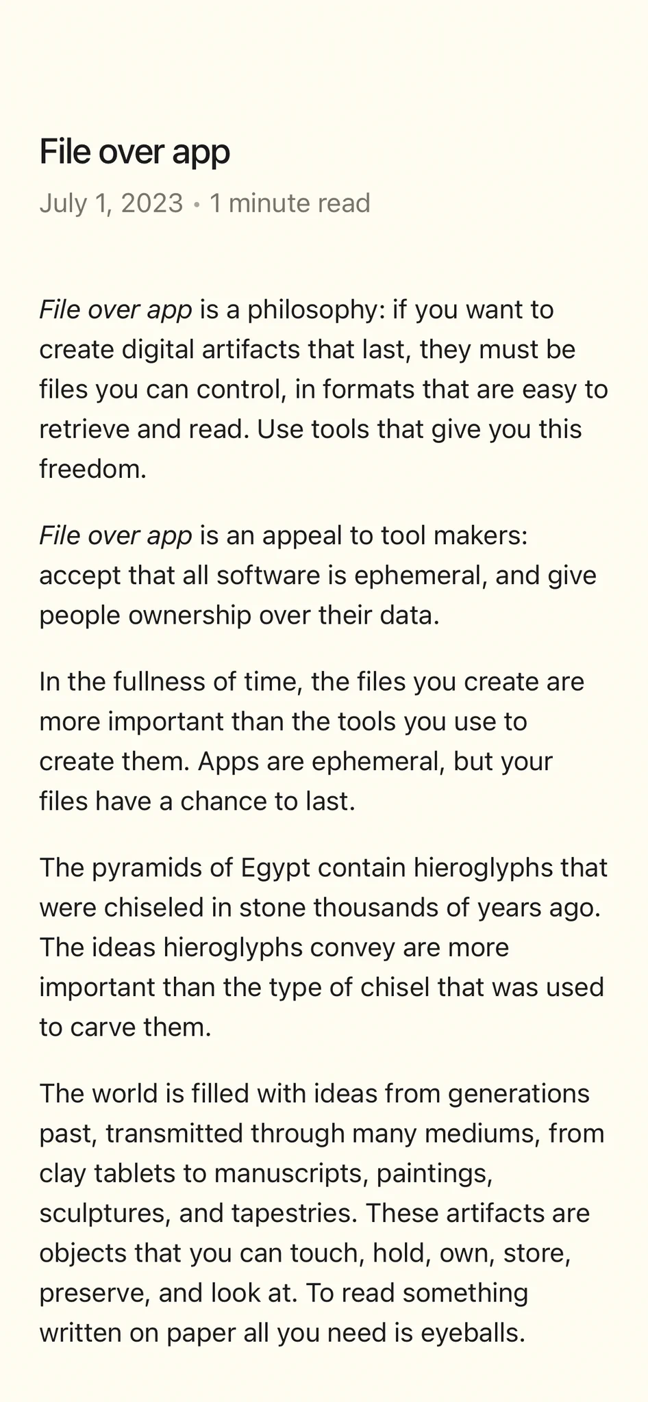 File over app